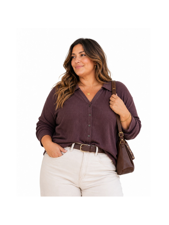 a new day Sweaters - Women's Plus Size A New Day Ribbed Button-Down Sweater – Brown – Size 2XL – NWT